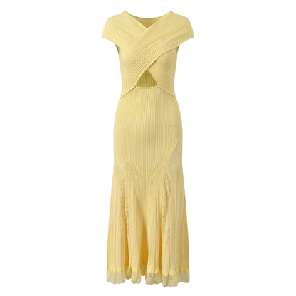 Radiant Knit Lace Midi Dress